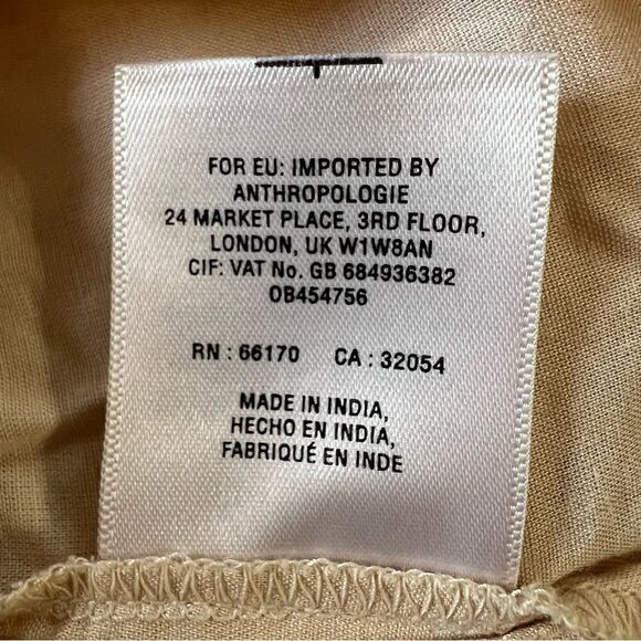 Anthropologie Akemi + Kin Cream Embroidered Ruffle Racer Back Cotton Dress—0P‎ - Picture 14 of 16